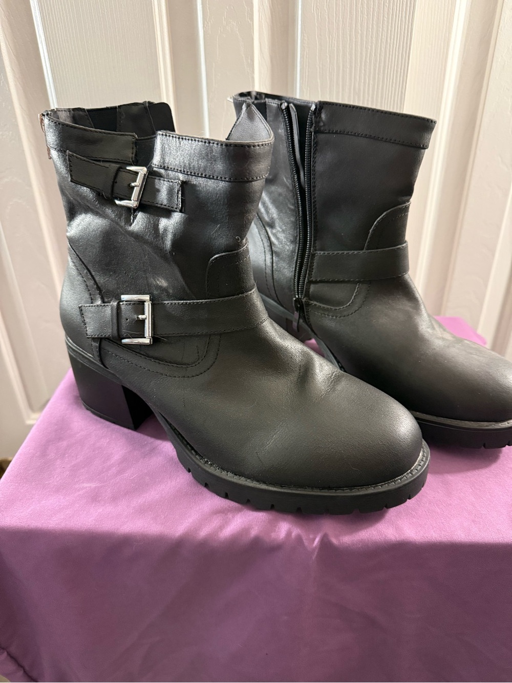Torrid Women’s Black Leather Buckle Ankle Boots